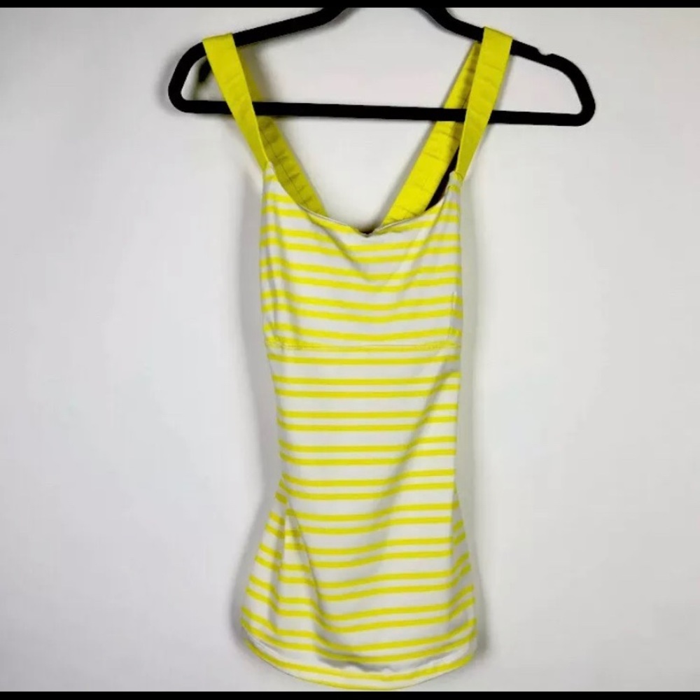 Lululemon Athletica Womens Tank Top White Yellow